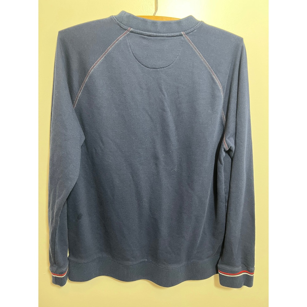 Vintage Fila Crewneck Sweatshirt Navy Blue Embroidered Logo Men Large Sportswear - Picture 3 of 8